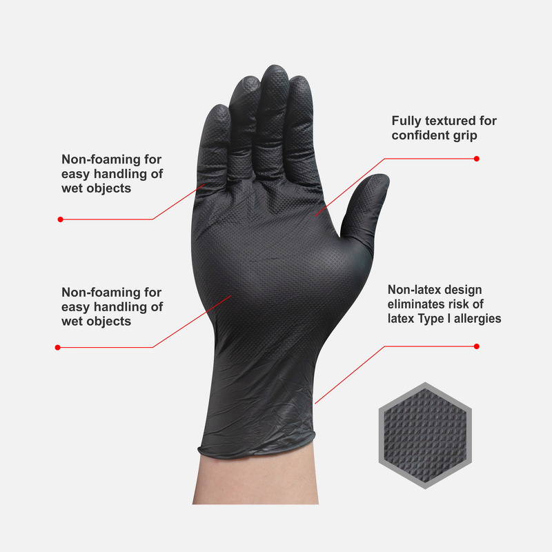 Nitrile Examination Gloves Manufacturer - Anboson 10 Mil Medical Powder Free Disposable S Black