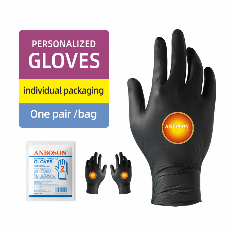 Disposable Nitrile Gloves Manufacturer - 5mil Black Powder-Free Anti-Cut Waterproof for Tattoo Cleaning Industrial Work