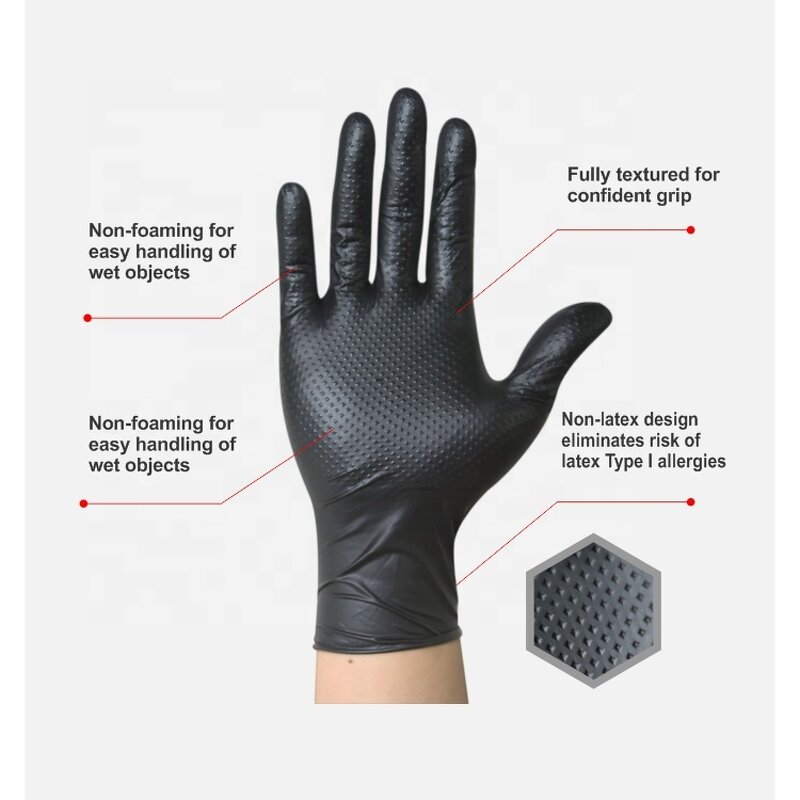 Nitrile Gloves Manufacturer - Anboson New Hot Sale Product Diamond Grip Professional Brand Textured