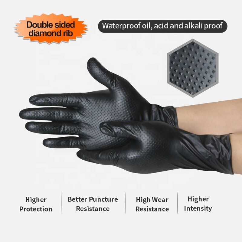 Nitrile Gloves Manufacturer - Anboson New Hot Sale Product Diamond Grip Professional Brand Textured