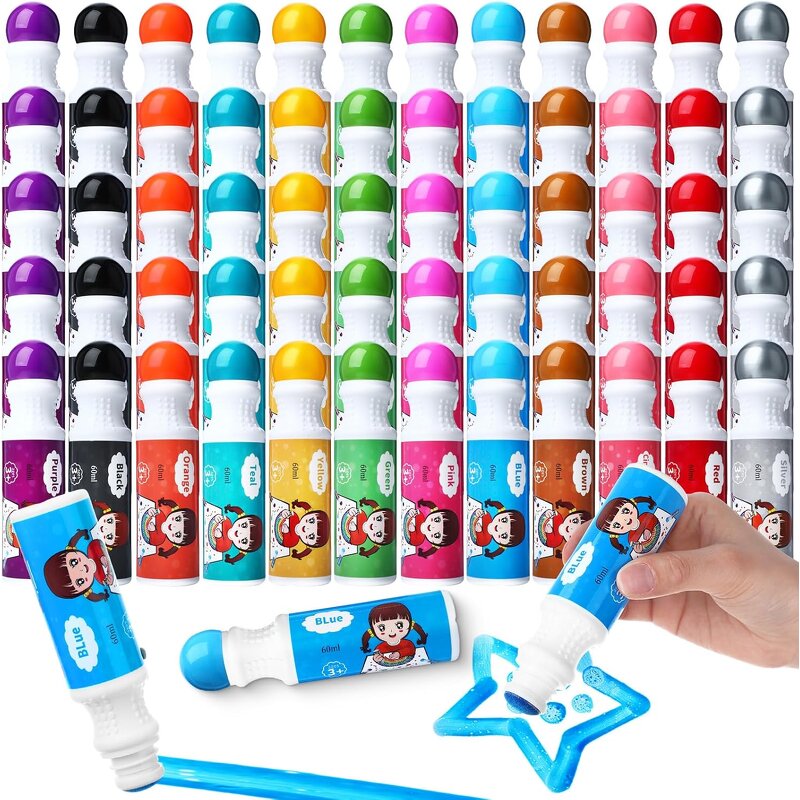Dot Art Set Manufacturer - 12-Color Water-Based Non-Toxic Paint Marker Bingo Daubers for Kids