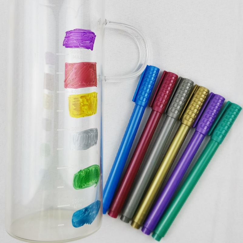 Metallic Wine Glass Markers Manufacturer - Non Toxic Safe Custom Logo Box 6 Packs Drink Wet Wiped