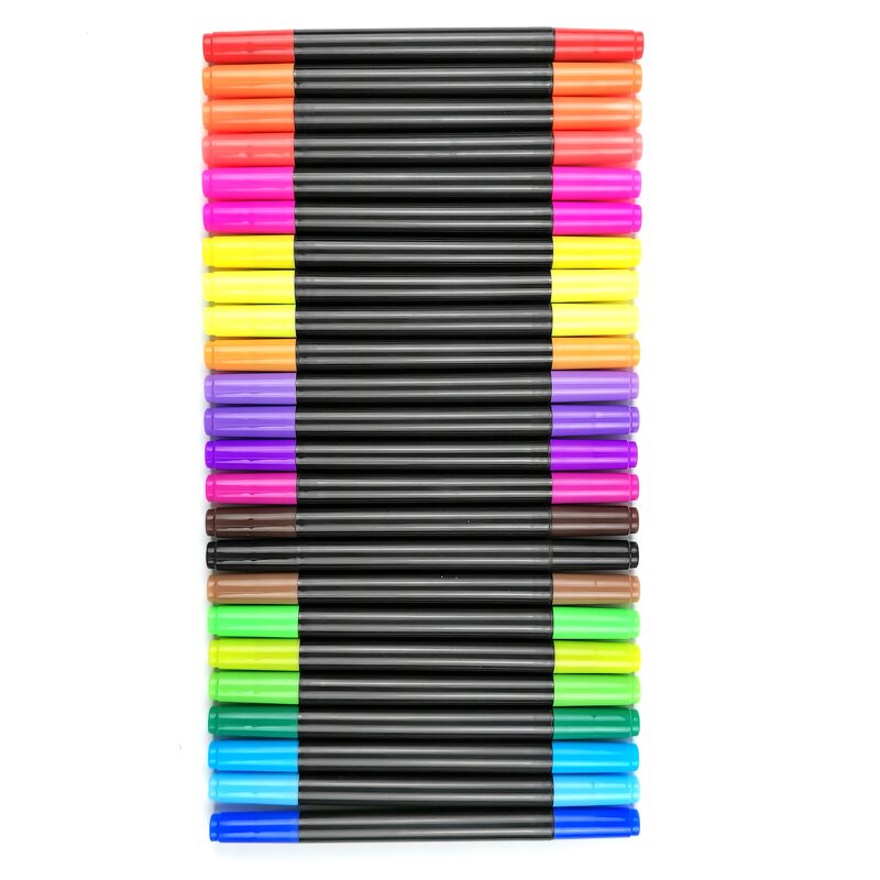 Fabric Markers Set Manufacturer - Dual Tips 24 Colors Chisel & Bullet Tips Waterproof Permanent