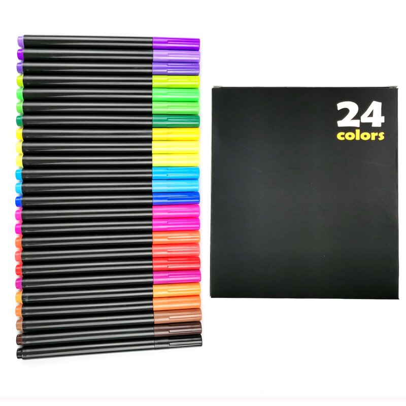 Paint Pens Set Manufacturer - 24-Color Neon Custom Logo Adult Kids' High-Cover Ink Permanent Graffiti Fabric