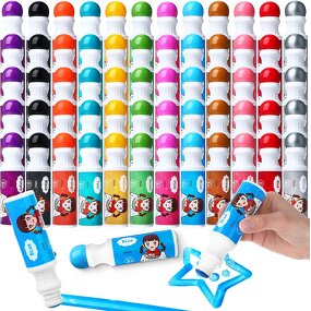 Bingo Daubers Manufacturer - 12-Pack Custom Label Craft Kit 36 Colors Washable Ink Dual-Sided Writing Dot Markers
