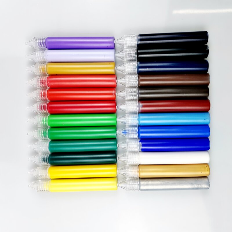 Fabric Paint Kits Manufacturer - Rainbow and Soft 12colors Permanent with Stencils and Brushes