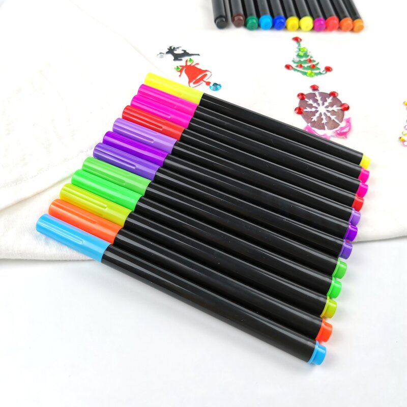 Paint Pens Set Manufacturer - 24-Color Neon Custom Logo Adult Kids' High-Cover Ink Permanent Graffiti Fabric