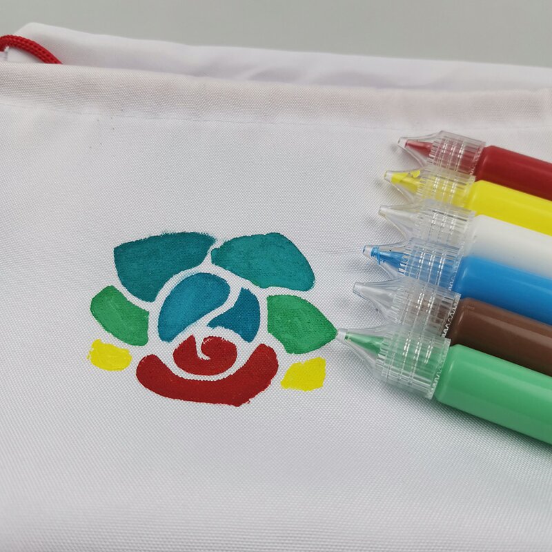 Fabric Paint Kits Manufacturer - Rainbow and Soft 12colors Permanent with Stencils and Brushes