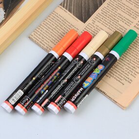 Paint Markers Manufacturer - Oil-Based Industry with Flat Brush Tip Weatherproof 6mm Wide Permanent Tyre Ink