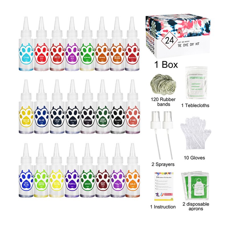 Tie Dye Kit Manufacturer - Custom Packaged Non-Toxic 36-Color One-Step Shirt Art Set with Unique Label