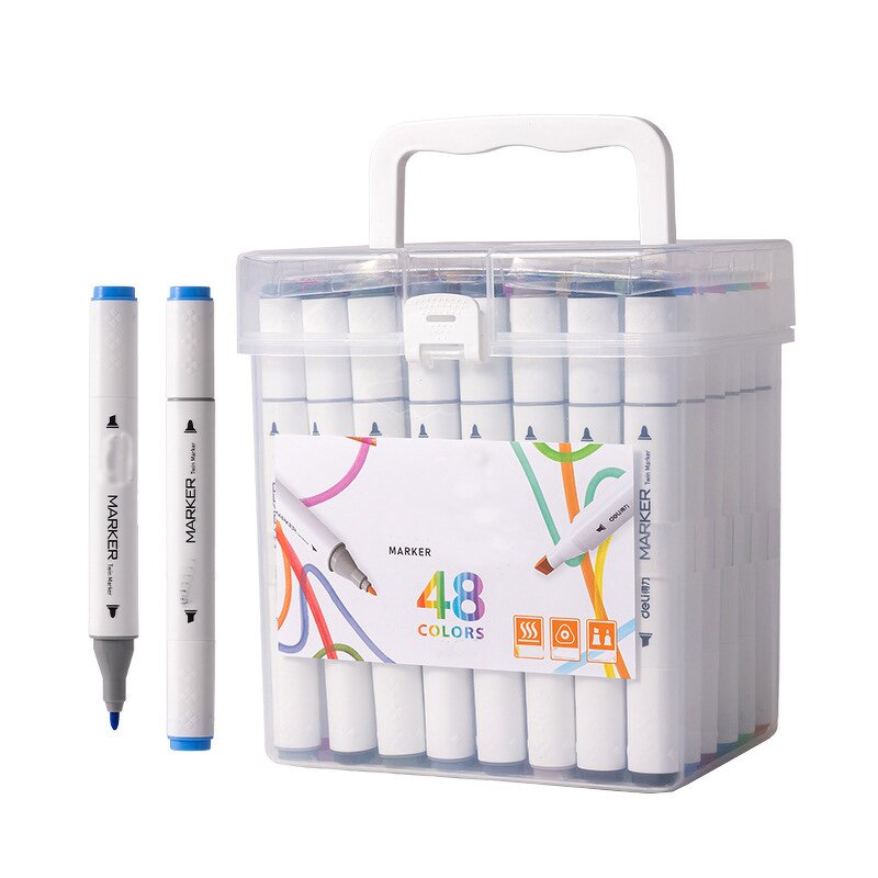 Permanent Marker Pens Manufacturer - 24/48/80/168 Colors Alcoholic Oil-Based Non-Toxic for Paper Writing
