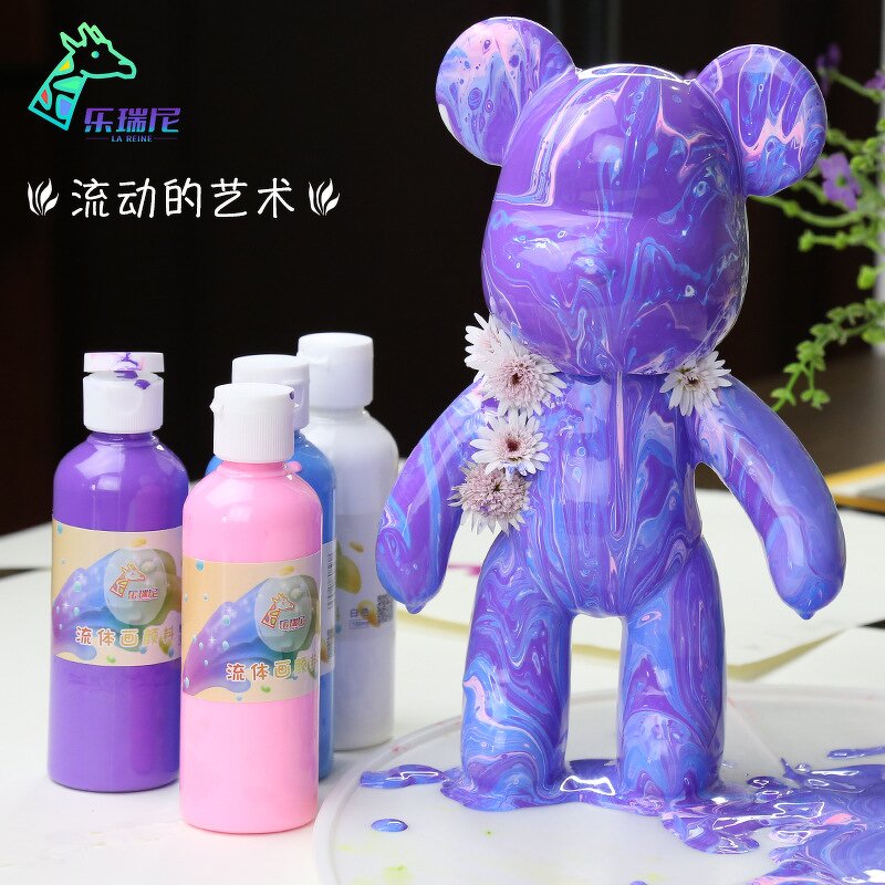 Art Craft Gift Set Manufacturer - 24 Colors 60 ML Pouring Paint Fluid Paint for Bear Toys