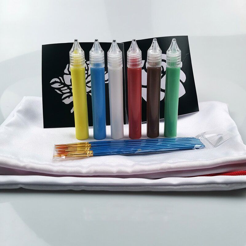 Fabric Paint Kits Manufacturer - Rainbow and Soft 12colors Permanent with Stencils and Brushes