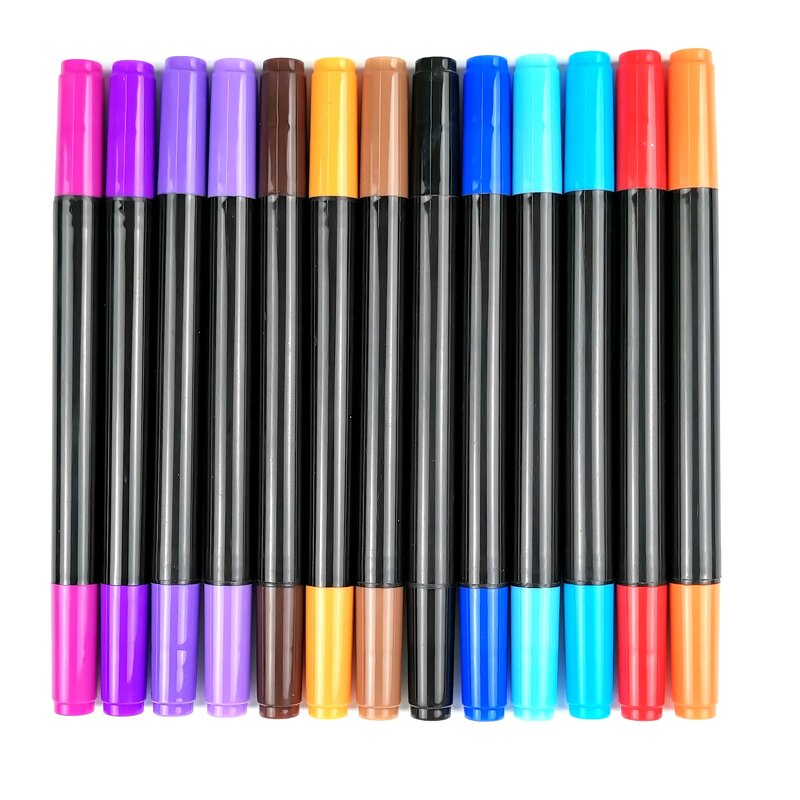 Fabric Markers Manufacturer - Dual Tips Chisel Point and Fine Point Tips Child Safe & Non-Toxic Permanent Colors