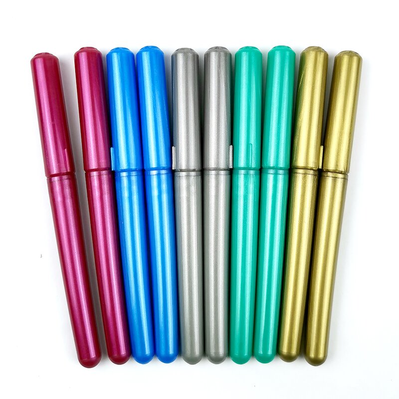 Wine Glass Metallic Markers Manufacturer - Multi-Function Promotional Party 6-Color Erasable Dry-Erase & Wet-Erase Flat Brush Tip