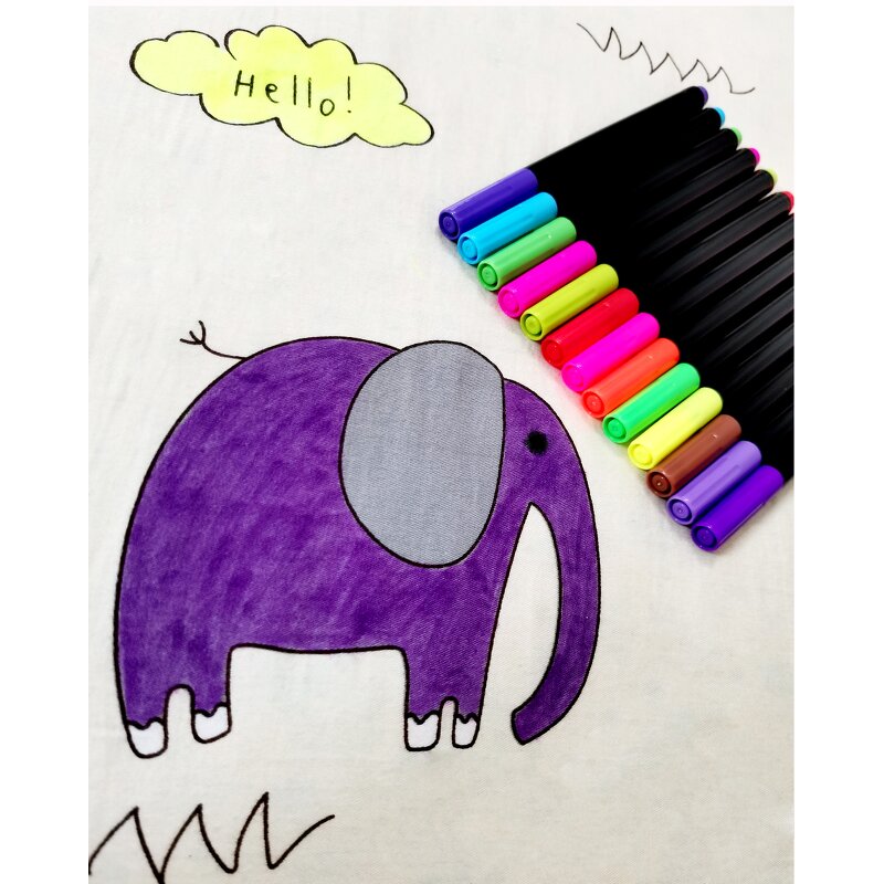 Textile Markers Set Manufacturer - 24 Colors Non-Toxic & Waterproof Permanent Non-Fading for Clothing
