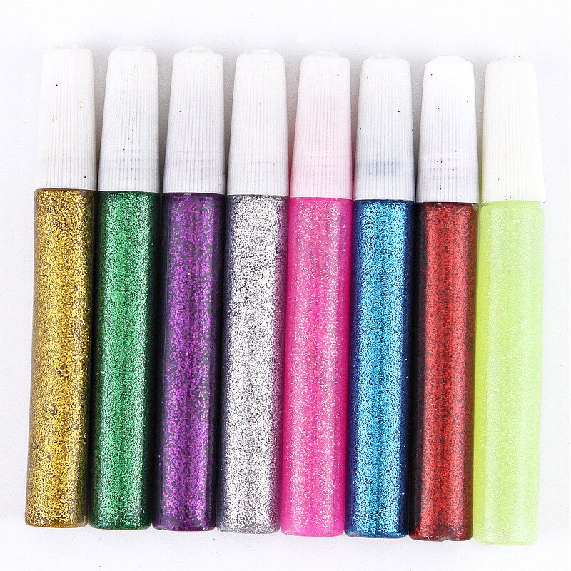 DIY Paint Glue Set Manufacturer - 12 Colors 10ml Lovely School Kids Art Craft with Glitter Gel