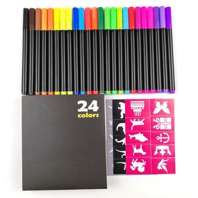 Fabric Markers Set Manufacturer - Free Samples Custom Logo Package Permanent Waterproof 24 Colors Dual-Sided 2mm Tip