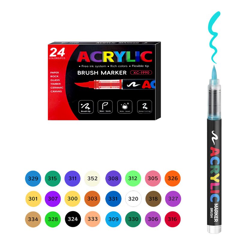 Acrylic Paint Markers Manufacturer - Non-Toxic Liquid with Bright Colors 12/24/36/48/60/72/120 Colors Set