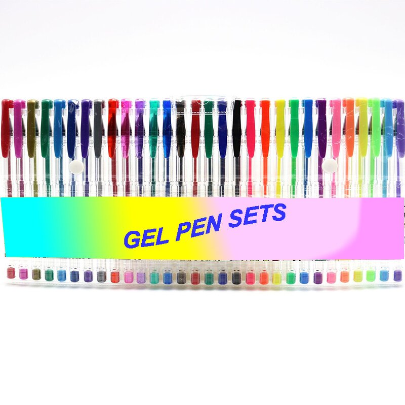 Glitter Gel Marker Pen Set Manufacturer - 60-Color Adult Coloring Book Writing & Painting Plastic Material