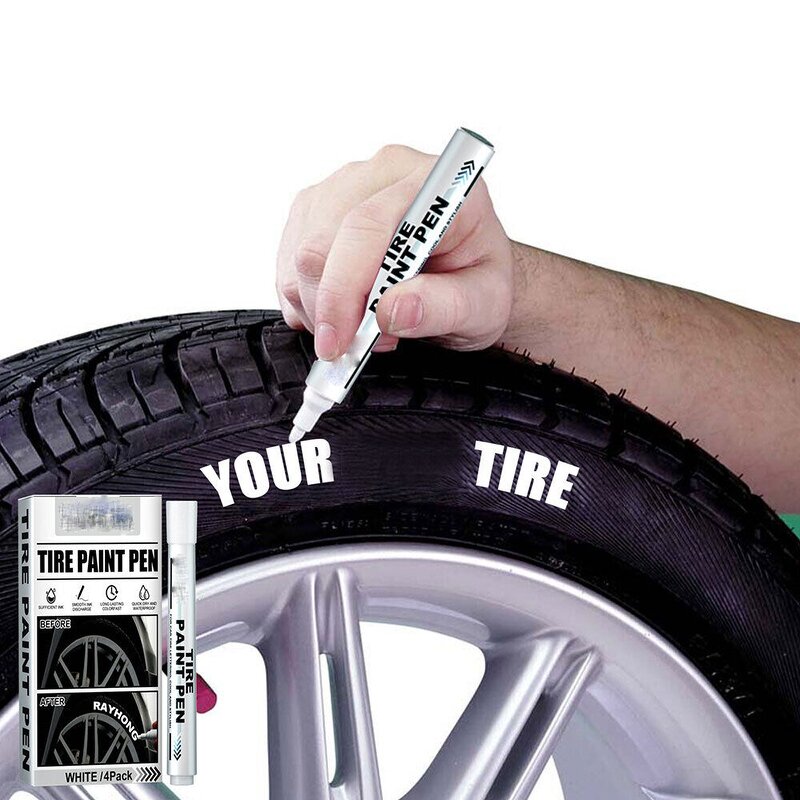 Paint Markers Manufacturer - Oil-Based Industry with Flat Brush Tip Weatherproof 6mm Wide Permanent Tyre Ink