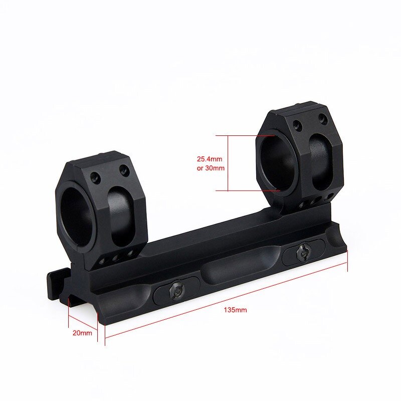 Tactical Scope Accessories Manufacturer - Aluminium Alloy QD Double Rings 25.4mm 30mm Scope Mount for 20mm Base GZ24-0134