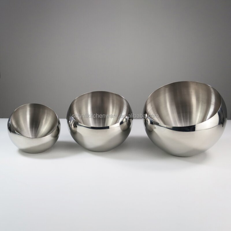 Sauce Bowls Manufacturer - Buffet Catering Stainless Steel Multifunction Serving Bowl with Lid Fruit Salad Spherical