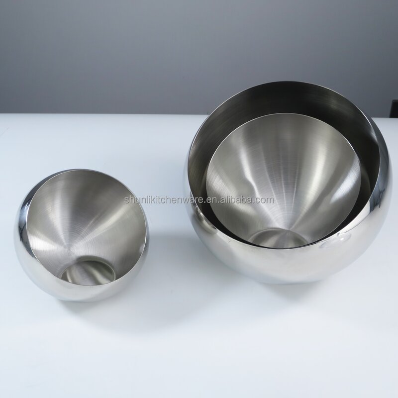 Sauce Bowls Manufacturer - Buffet Catering Stainless Steel Multifunction Serving Bowl with Lid Fruit Salad Spherical