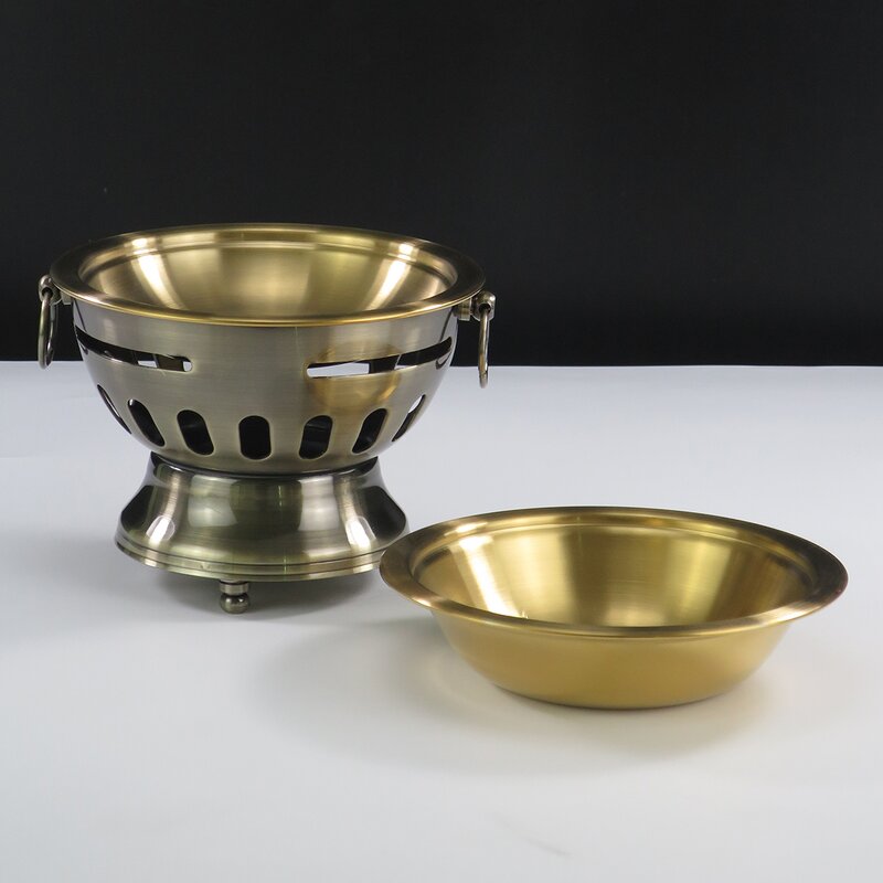 Commercial Alcohol Pot Manufacturer - Hot Sell Stainless Steel Gold Silver Hot Pot with Heating Stove