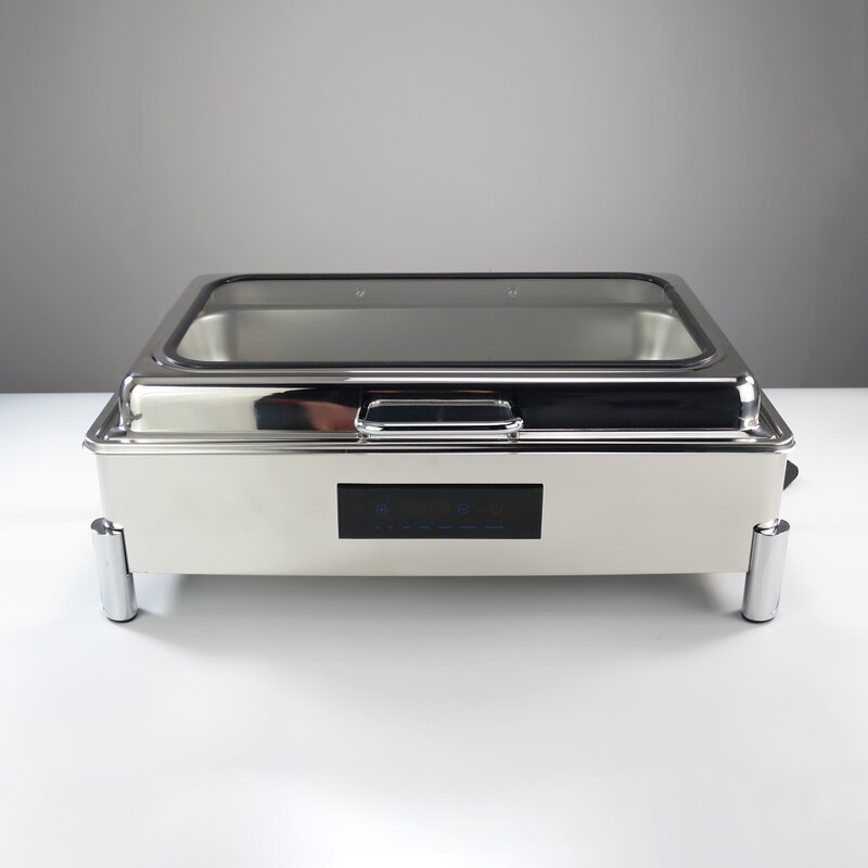 Chafing Dish Manufacturer - Luxury Buffet Stainless Steel Simple Large Glass Cover Buffet Stove Set