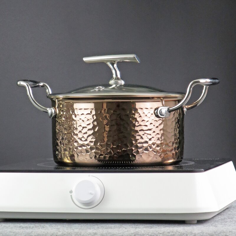 Alcohol Stove Set Manufacturer - Hotel Stainless Steel Food Heater Rose Gold Hot Pot With Lid Heating Stove