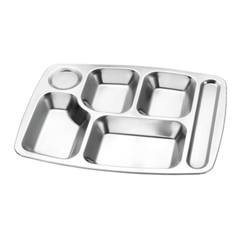 Fast Food Tray Manufacturer - Restaurant Hotel Divider Stainless Steel 3/4/5 Compartment School Cafeteria Divided Dinner Plate