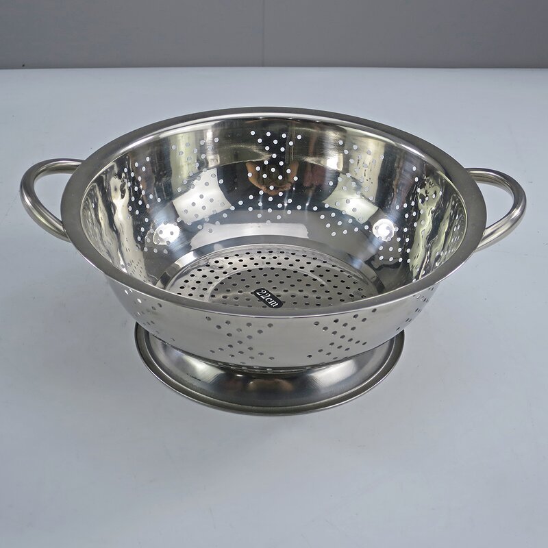 Colander Bowl Manufacturer - Stainless Steel Kitchenware Filter Basin Kitchen Strainer for Fruits Vegetables