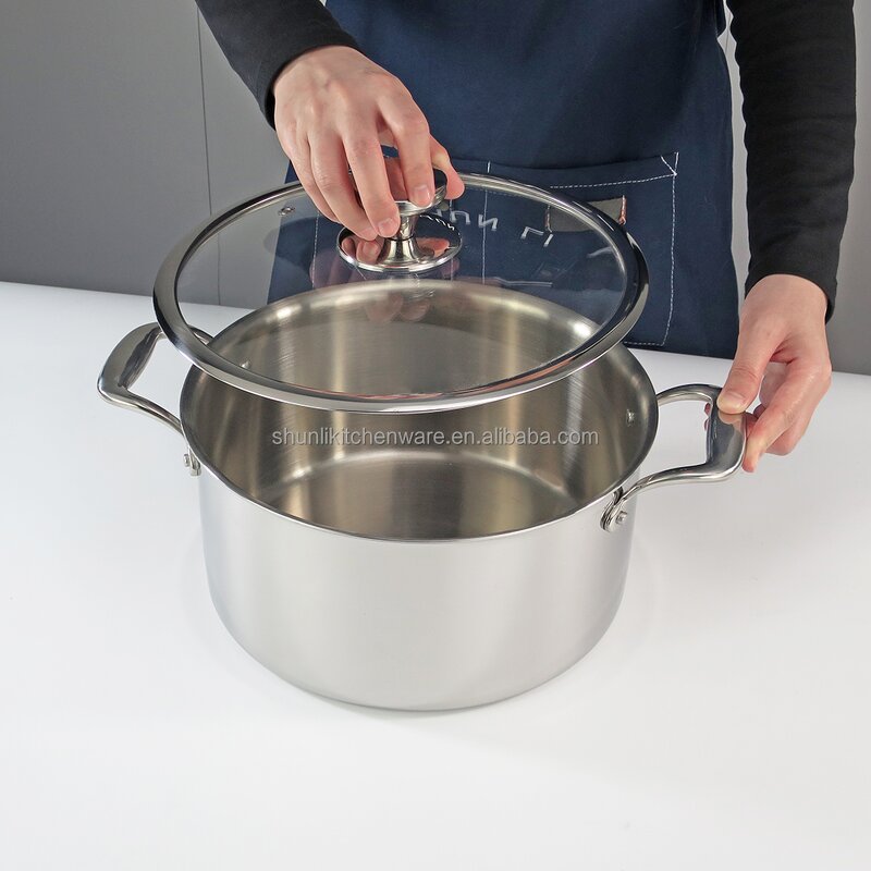Cooking Pot Manufacturer - Food Grade 304 Stainless Steel Deepening Stockpot Commercial Silver Hot Pot Large Capacity