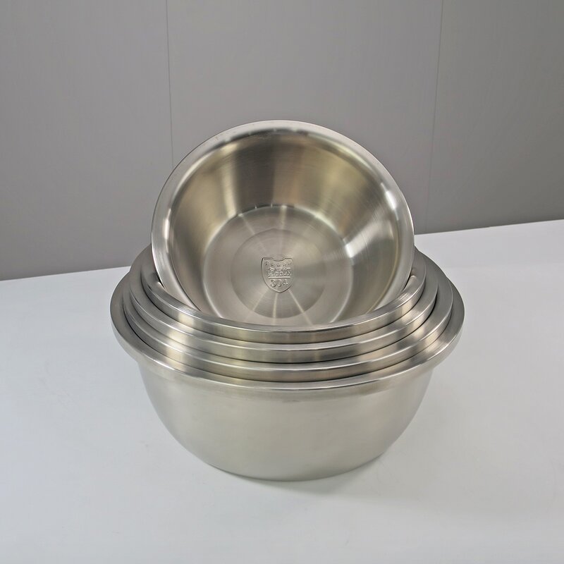 Stainless Steel Basin Manufacturer - 304 Extra Thick Sanded Solid Durable Multi-Purpose Tableware Bowl