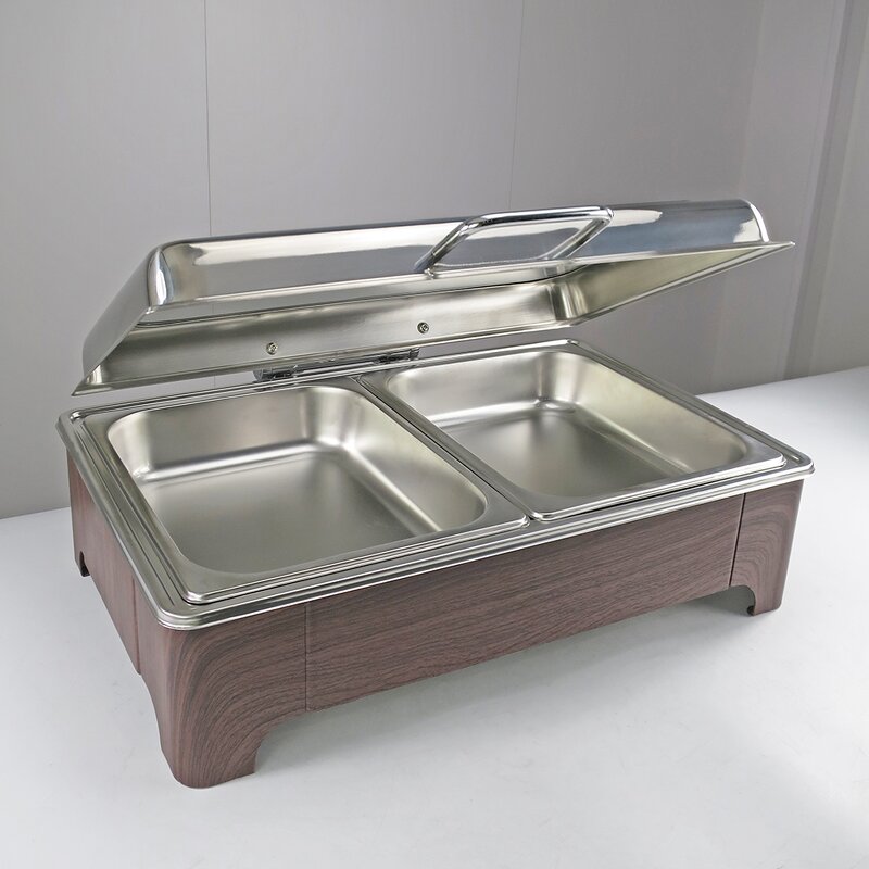 Chafing Dish Manufacturer - Simple Glass Cover Stainless Steel Large Capacity Buffet Stove