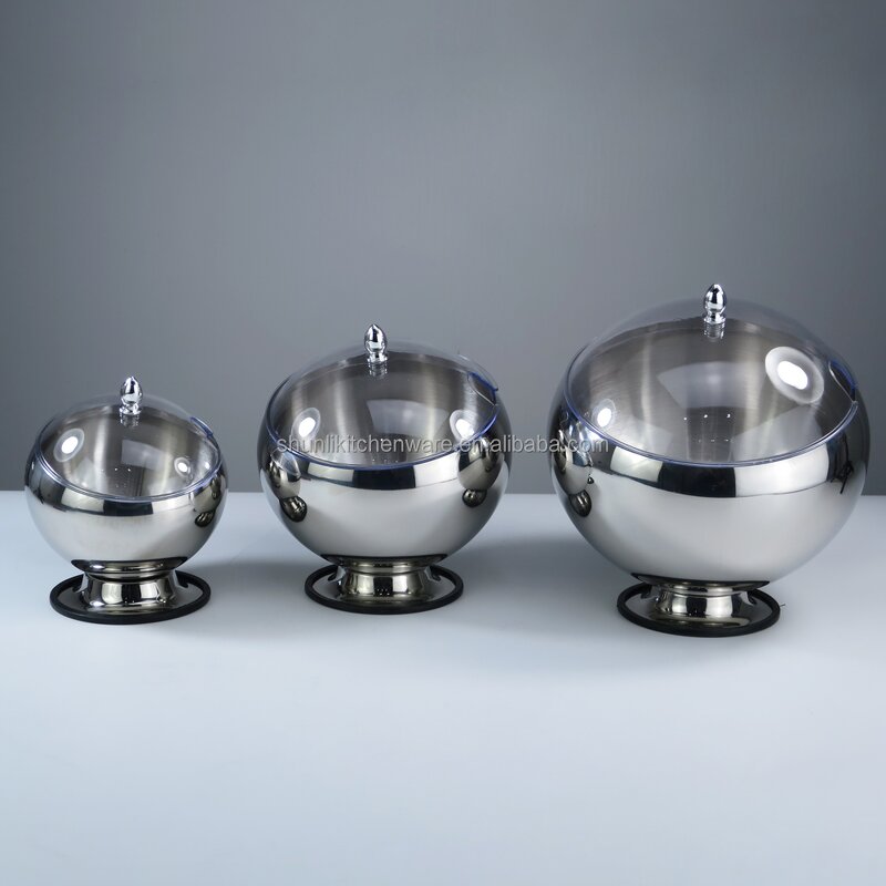 Sauce Bowls Manufacturer - Buffet Catering Stainless Steel Oblique Open Mouth Seasoning Container With Cover