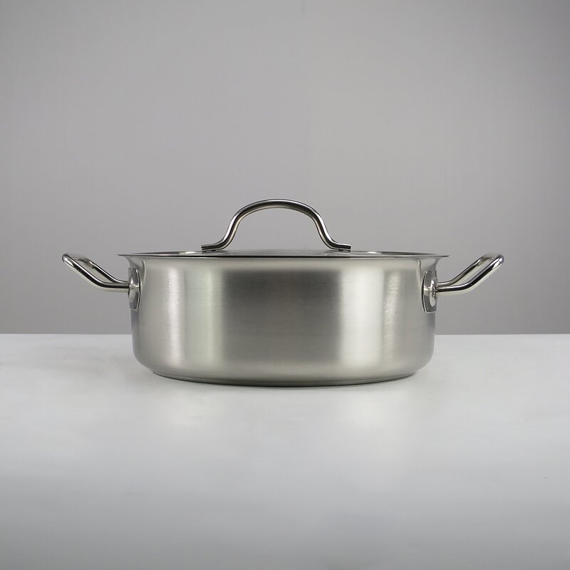 Stockpot Cooking Pot Manufacturer - Commercial Stainless Steel Open Fire Casserole Hotel Hot Pot With Steel Lid Non-stick