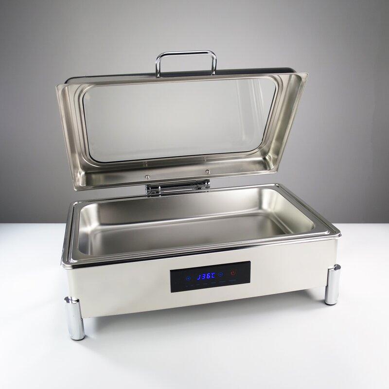 Chafing Dish Manufacturer - Luxury Buffet Stainless Steel Simple Large Glass Cover Buffet Stove Set