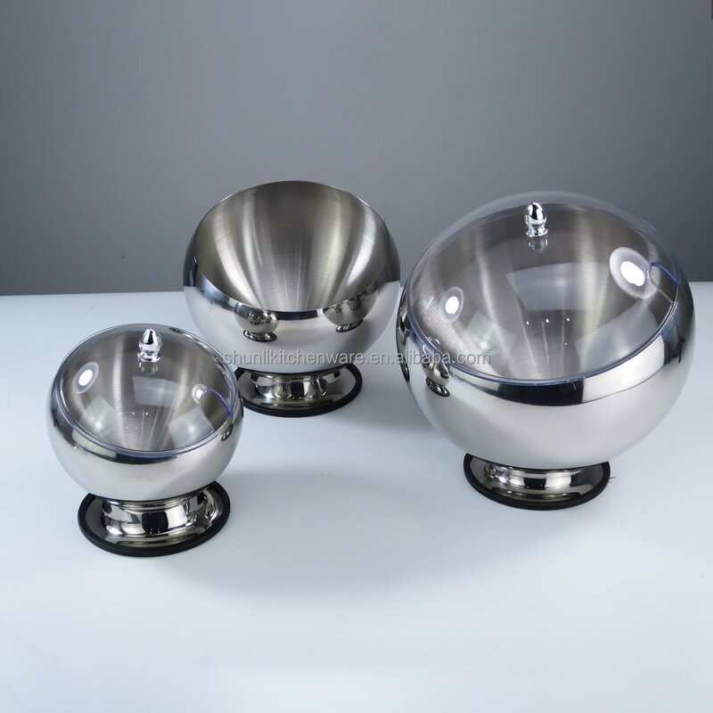 Sauce Bowls Manufacturer - Buffet Catering Stainless Steel Oblique Open Mouth Seasoning Container With Cover