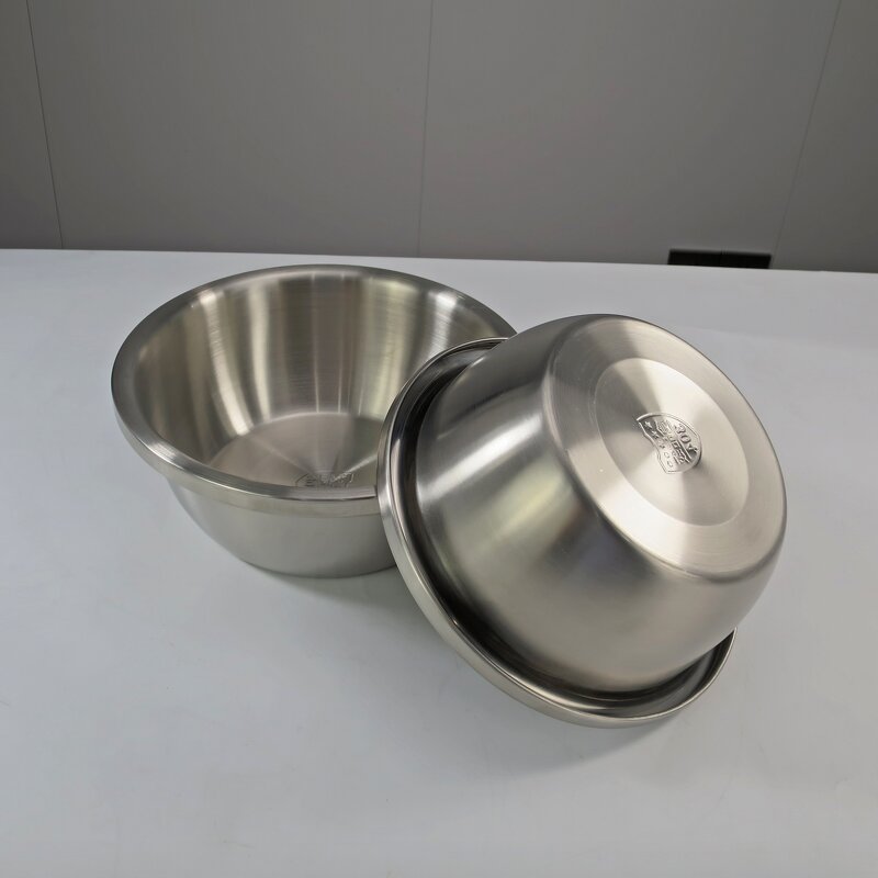 Stainless Steel Basin Manufacturer - 304 Extra Thick Sanded Solid Durable Multi-Purpose Tableware Bowl