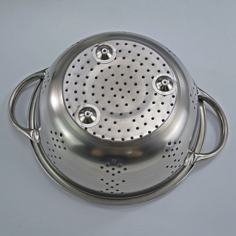 Sieve and Strainer Manufacturer - Round Diameter Washing Drainning Basin Square Stainless Rice Sieve With Curved Handle
