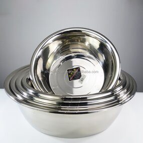 Vegetables Wash Basin Manufacturer - 1.5# Thickened Factory Direct Sale 45-80cm Stainless Steel Metal Soup Basin