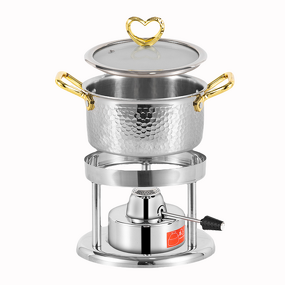 Alcohol Stove Set Manufacturer - Hotel Stainless Steel Hot Pot with Lid for Food Warming & Chafing Dish