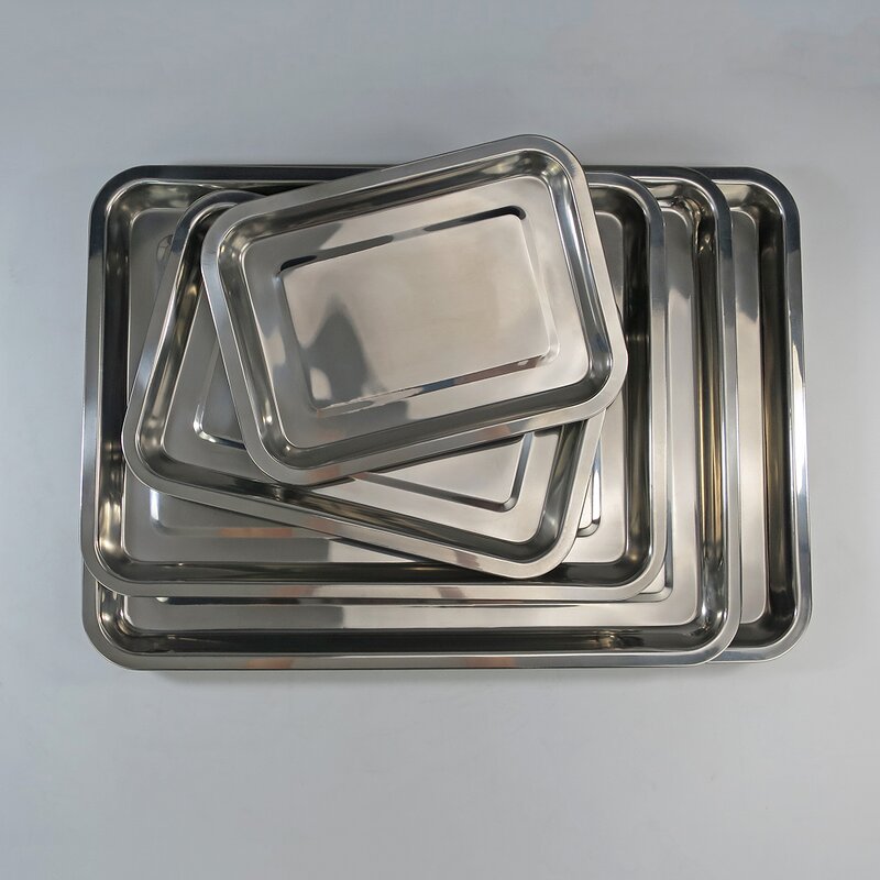 Rectangular Plate Tray Manufacturer - Stainless Steel Food Container Square Plate Food Serving Tray