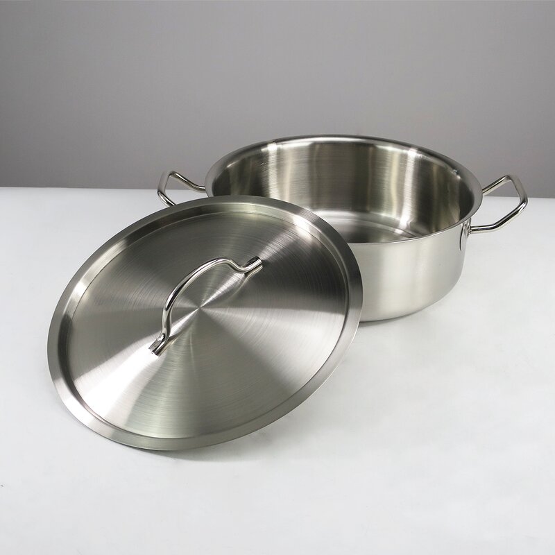 Stockpot Cooking Pot Manufacturer - Commercial Stainless Steel Open Fire Casserole Hotel Hot Pot With Steel Lid Non-stick