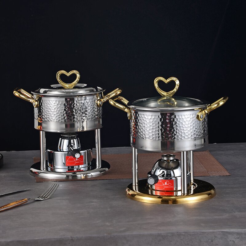 Alcohol Stove Set Manufacturer - Hotel Stainless Steel Hot Pot with Lid for Food Warming & Chafing Dish