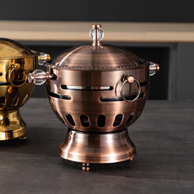 Alcohol Stove Manufacturer - Hot Sale Hotel Round Single Small Individual Stainless Steel Cooking Shabu Hot Pot Sets