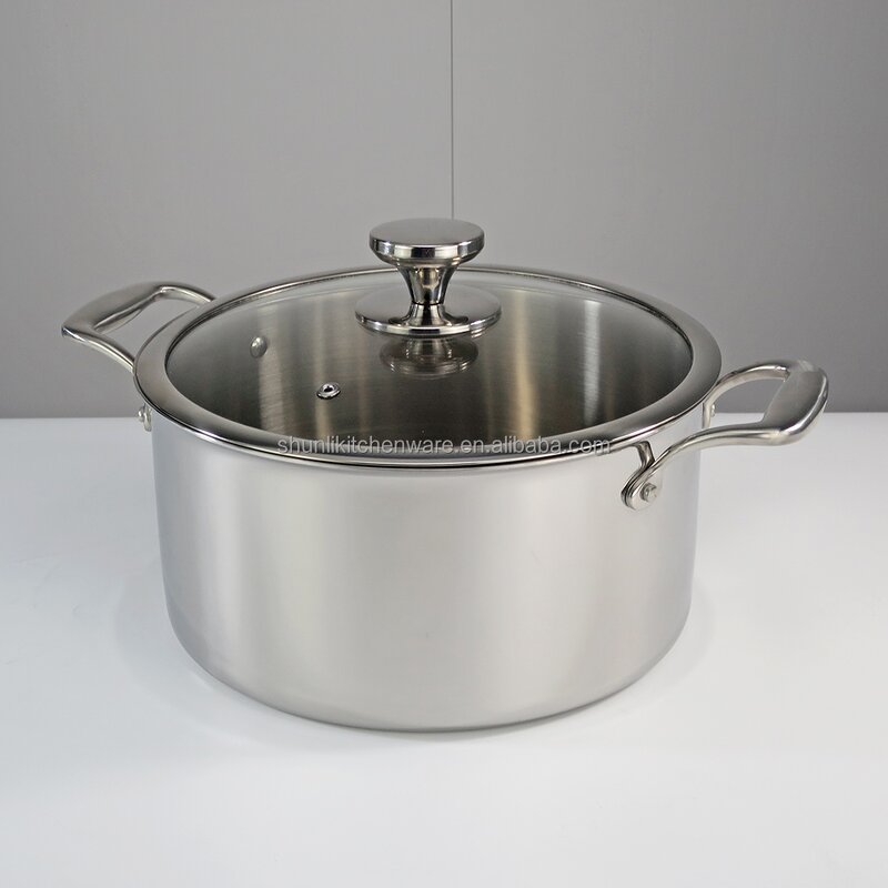 Cooking Pot Manufacturer - Food Grade 304 Stainless Steel Deepening Stockpot Commercial Silver Hot Pot Large Capacity
