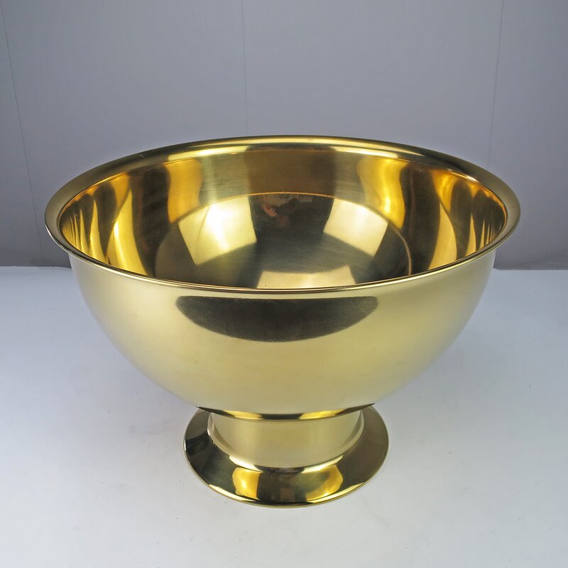 Champagne Beer Wine Cooler Manufacturer - 304 Stainless Steel Large Metal Ice Bucket With Stand Golden Bar Tools